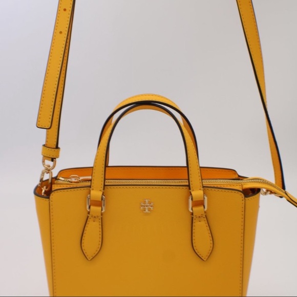 Nwt Tory Burch Emerson Mini Top Zip Tote gold color purse crossbody bag - Picture 4 of 5